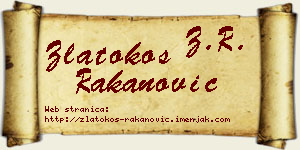 Zlatokos Rakanović vizit kartica